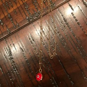 Red EVIL EYE Gold Platted Necklace